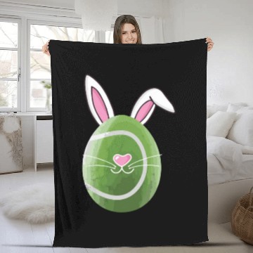 Discover Funny Easter Easter Egg Tennis Tennisball Fleece Blankets