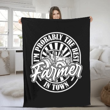 Discover Farming Farmer Funny Fleece Blankets