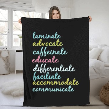 Discover Special Education Teacher Laminate Advocate Caffei Fleece Blankets