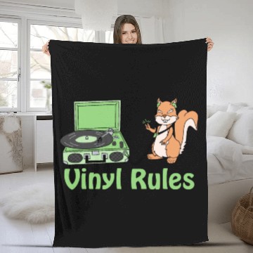 Discover vinyl rules pastel green Fleece Blankets