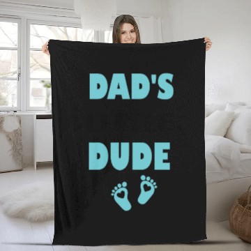 Discover Dad's Little Dude Cute Toddler Clothes For Boy Fleece Blankets