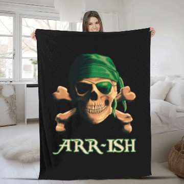 Discover ARRish Funny Irish Pirate Saint Patricks Day Fleece Blankets