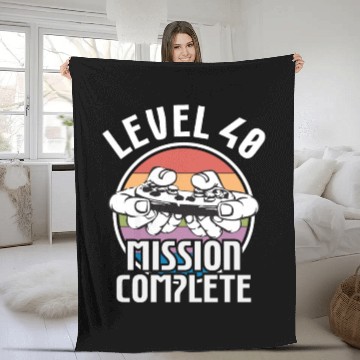 Discover Birthday Level 40 40th Birthday Gamer Gaming Gamer Fleece Blankets