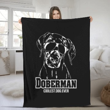 Discover Doberman Pinscher coolest dog ever dog mom Fleece Blankets