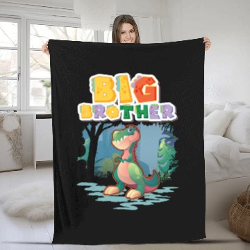 Discover Big Brother Dino Lover Fleece Blankets