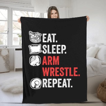 Discover Eat Sleep Arm Wrestle Repeat Awesome Arm Wrestling Fleece Blankets