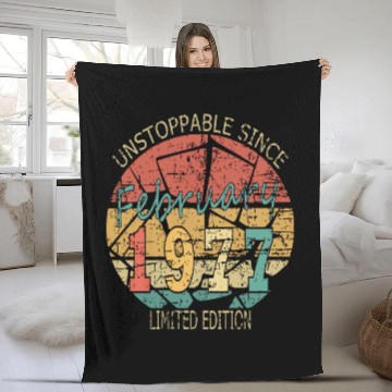 Discover 1977 Born Vintage Rose Gift Fleece Blankets