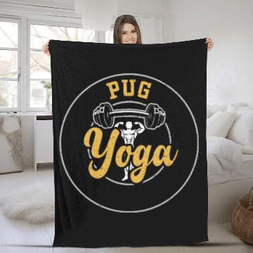 Discover Pug Yoga - Gym Fleece Blankets