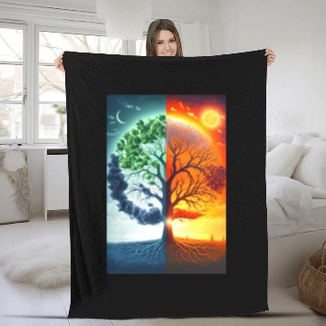 Discover The Tree of Life Summer to Winter Fleece Blankets