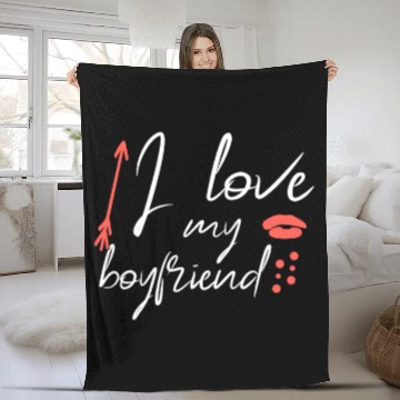 Discover I love my boyfriend Fleece Blankets