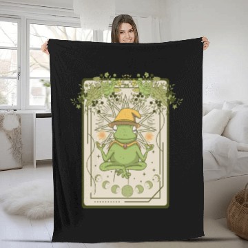 Discover Dark Cottagecore Wizard Frog Goblincore Aesthetic Fleece Blankets