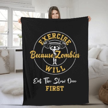 Discover Exercise Because Zombies Will Ea... Fleece Blankets
