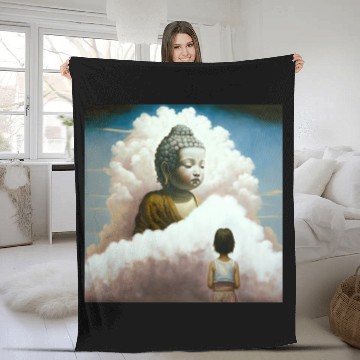 Discover Blessings of the Little Buddha Fleece Blankets