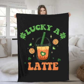 Discover Lucky A Latte Funny St Patrick's Day Fleece Blankets