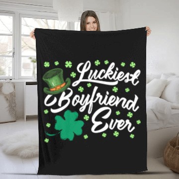 Discover Luckiest Boyfriend Ever Valentine's Day Fleece Blankets