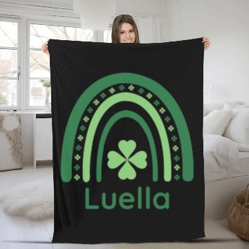 Discover Luella Clover Charm Boho Rainbow Fleece Blankets