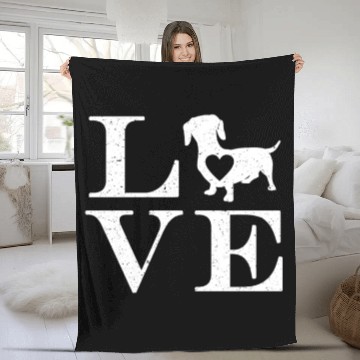 Discover Dachshund Gift Dixie Wiener Doxie Dackel Fleece Blankets