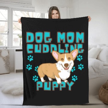 Discover DOG MOM CUDDLING PUPPY , DOGS LOVERS Fleece Blankets