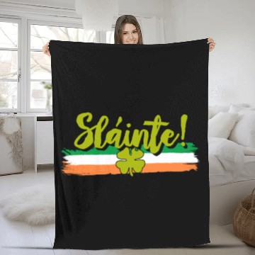 Discover Sláinte toast Ireland St. Patrick's Day Fleece Blankets