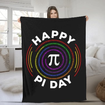 Discover Happy Pi Day with Rainbow Spiral, Pi Math Fleece Blankets