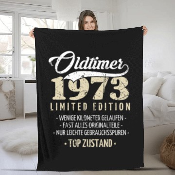 Discover 50th Birthday Vintage 1973 Fleece Blankets