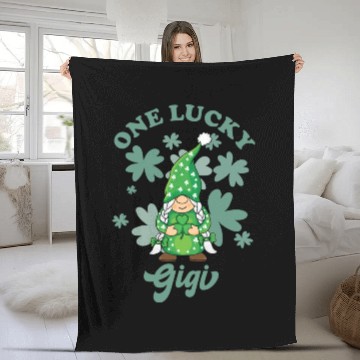 Discover One Lucky Gigi Irish Gnome St. Patrick's Day, St. Fleece Blankets