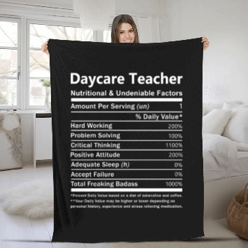 Discover Daycare Teacher Fleece Blankets - Nutritional And Undeniab