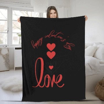 Discover Happy Valentine's Day - Love- Hearts & hands Fleece Blankets