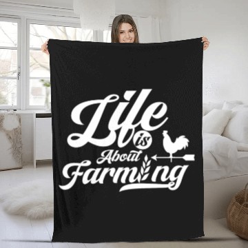 Discover Life Is About Farming Farm Farmer Farmers Ranch Fleece Blankets