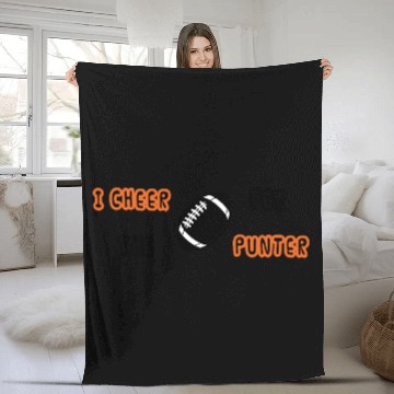 Discover i cheer for the punter Fleece Blankets