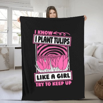Discover Tulip Gardening Fleece Blankets