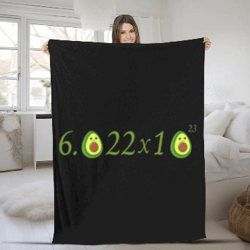 Discover Funny Avocado Avogadro' Number Fleece Blankets