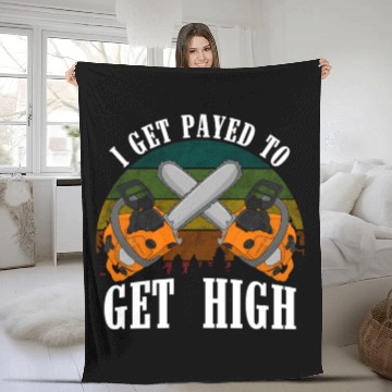 Discover chainsaw Lumberjack Fleece Blankets