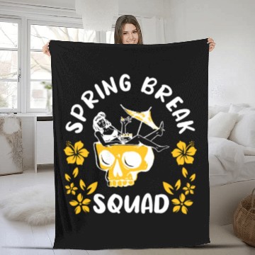 Discover Spring Break Squad Summer Vacation Spring Break Fleece Blankets