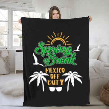 Discover Spring Break Mexico off duty holiday Spring Break Fleece Blankets