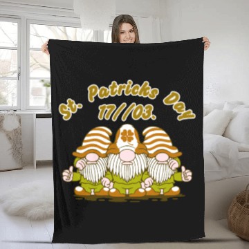 Discover Happy St. Patrick's Day Leprechauns Fleece Blankets