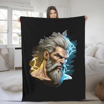 Discover The sticker could feature the silhouette of Zeus Fleece Blankets