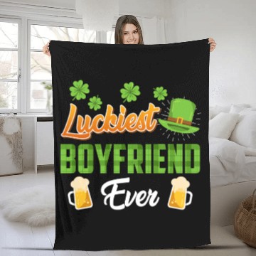 Discover Luckiest Boyfriend Ever St. Patrick's Day Fleece Blankets
