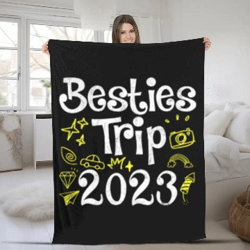 Discover Besties Trip 2023 Summer Vacation Spring Break Fleece Blankets