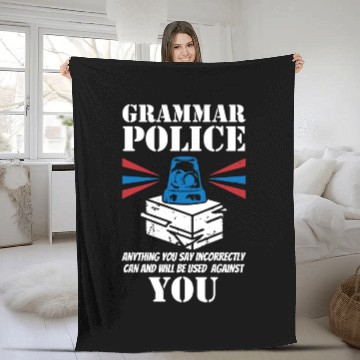 Discover Grammer Police - English Teacher Fleece Blankets