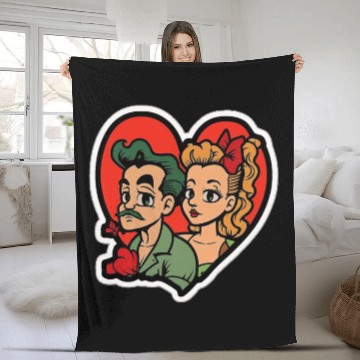 Discover Lovely Couple In Valentine’s Day Fleece Blankets