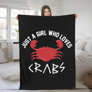 Discover Just A Girl Who Loves Crabs Crab Lover Fleece Blankets
