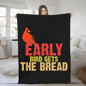 Discover Early Bird Gets The Bread Apparel Bird Lover Fleece Blankets