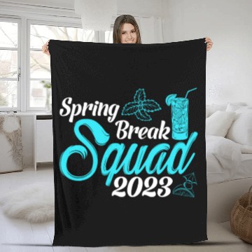 Discover Spring Break Squad 2023 Vacation Spring Break Fleece Blankets