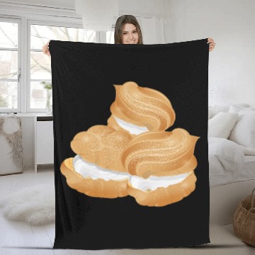Discover Illustration of three stuffed cream puffs Fleece Blankets