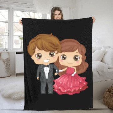 Discover The groom and the bride Fleece Blankets
