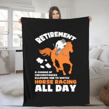 Discover Horse Racing Retirement Gift Fleece Blankets