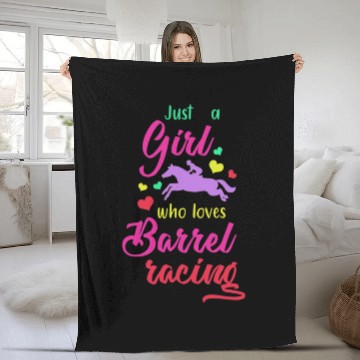 Discover Girl Horse Barrel Racing Fleece Blankets