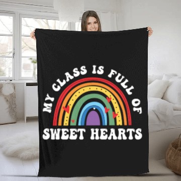 Discover My Class Is Full Of Sweethearts Fleece Blankets