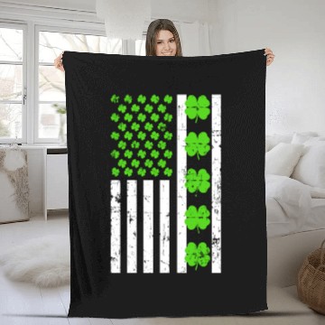 Discover United States Shamrock St. Patrick's Day Fleece Blankets